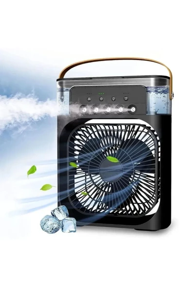 leasertech Buharlı Buzlu Işıklı Taşınabilir Vantilatör 5 Spreyli 7 Renk Gece Işığı - 5