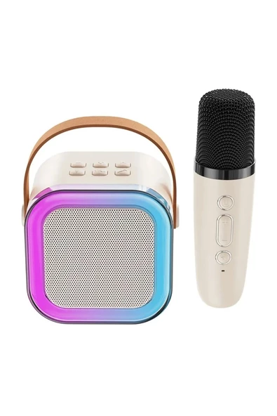 Kensa KH-450 Mikrofon Destekli Rainbow Aydınlatmalı Bluetooth Hoparlör Karaoke Ses Kutusu