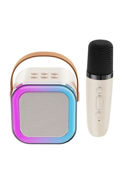 Kensa Kablosuz Mikrofonlu Karaoke Makinesi Taşınabilir Bluetooth Hoparlör Seti Bas Tiz Ayarlı 10.7x9x8 cm - 7
