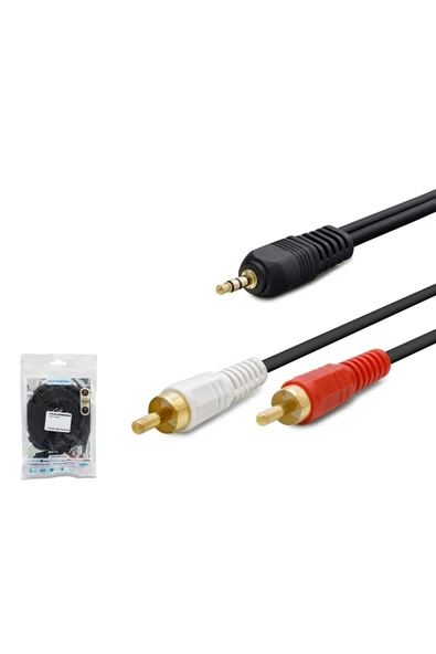 HADRON Kablo 2rca Aux 3.5mm Stereo 3mt Gold Hdx-1031/narita Nrt-1085