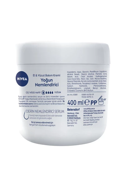 Nivea El & Vücut Bakım Kremi Yoğun Nemlendirici 400 ml - Resim 3