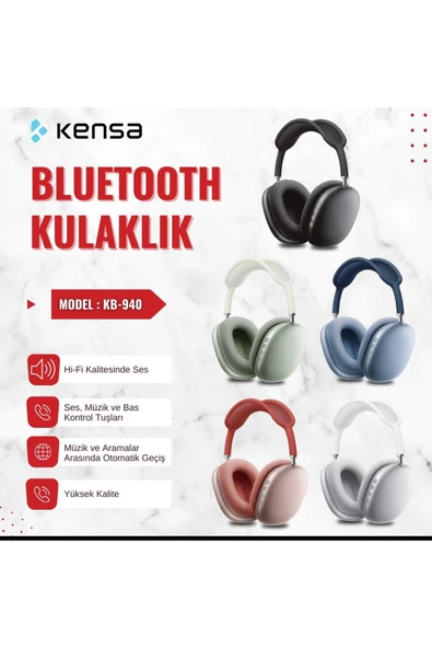 Kensa KB-940 Kafaüstü Bluetooth Kulaklık - Resim 2