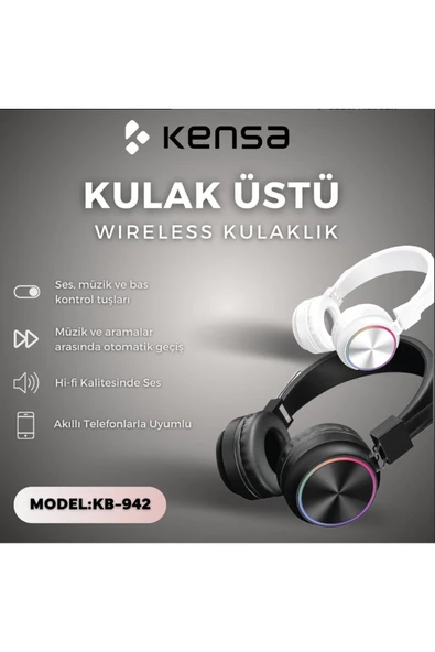 Kensa KB-942 Kulaküstü Bluetooth Kulaklık