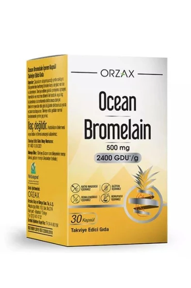 Ocean Bromelain 500 Mg Takviye Edici Gıda 45 Kapsül- SKT:11/2027