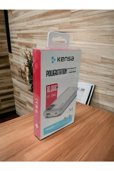 Kensa Powerbank Yeni Nesil Dijital Göstergeli Kendinden Kablolu 10.000 mAh  Ultra Hızlı 22.5 W USB-C ve LN - Resim 2