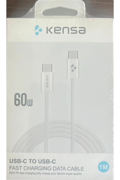 Kensa Kc-223 Usb-C To Usb-C Data ve Şarj Kablosu 60W 1 m