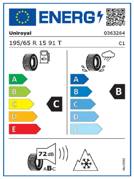 Unıroyal 195/65R15 91T WinterExpert Oto Kış Lastiği (Üretim Yılı: 2024) - 2