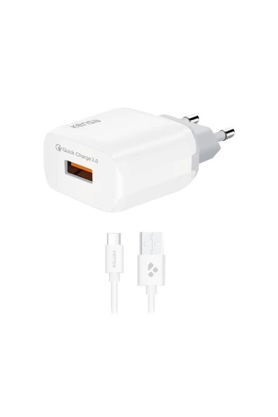 Kensa Usb Travel Wall Charger 3.0a Type-c Usb Qc-50