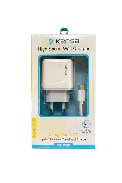 Kensa Usb Travel Wall Charger 3.0a Type-c Usb Qc-50 - Resim 2