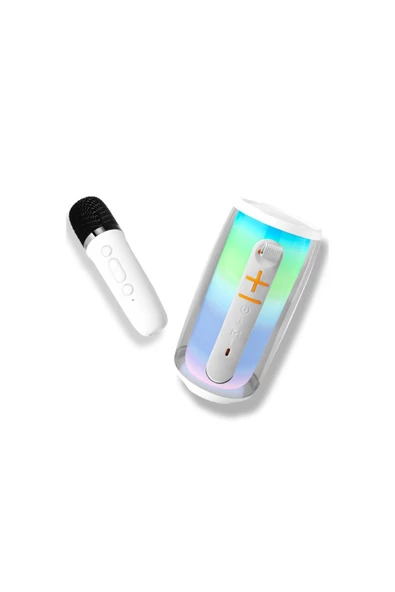 MIIQ2 Pluse 6 Mikrofonlu RGB Kablosuz Hoparlör - Beyaz - 2