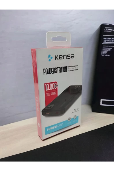 Kensa Powerbank Yeni Nesil Dijital Göstergeli Kendinden Kablolu 10.000 mAh  Ultra Hızlı 22.5 W USB-C ve LN - Resim 4