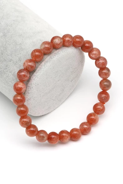 Güneş Taşı Doğal Taş Bileklik 7 mm Küre Kesim ürün görseli