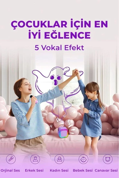 Kensa Karaoke Kablosuz Hoparlör Mikrofonlu Rgb Işıklı Bluetooth Speaker Tf Kart/usb/ - 4