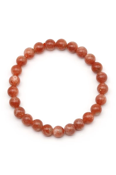 Güneş Taşı Doğal Taş Bileklik 7 mm Küre Kesim - Resim 2