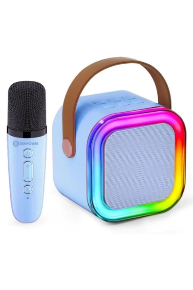 Kensa Rgb Işıklı Kablosuz Mikrofonlu Taşınabilir Bluetooth Hoparlör Karaoke Müzik - 6