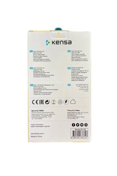 Kensa Usb Travel Wall Charger 3.0a Type-c Usb Qc-50 - Resim 3