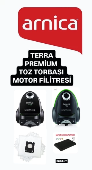 Arnica Terra- Plus-Premium Süpürge Toz Torbası 10 Adet Motor Filitreli