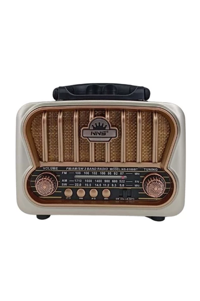NNS RADYO NOSTALJİ ŞARJLI BT/USB/SD NNS NS-8109BT BEYAZ - 2