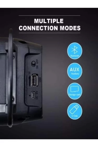Universal Kimiso Taşınabilir Bluetooth-aux-usb Sd Kartlı Hoparlör Rgb Işıklı Fm Radyo - 5