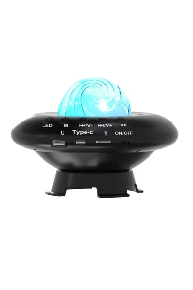 Galaksi Gökyüzü ve Yıldızları Yansıtan Gece Lambası Hoparlör LED Işıklı Bluetooth RGB CH-M26 - 4