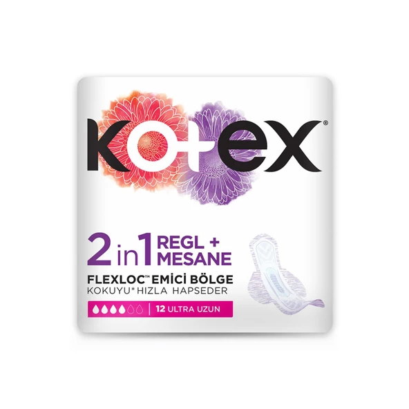 Kotex 2in1 Mesane Pedi + Regl  Pedi Ultra Uzun 12x3 36 Adet