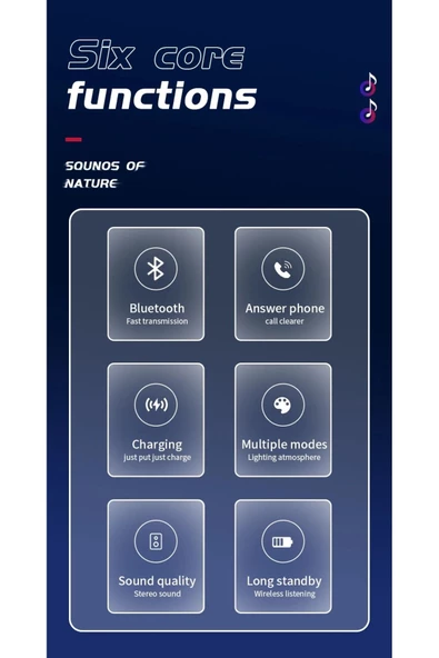 Telefon Kablosuz Şarj İstasyonu Speaker Özellikli Led Işıklı FM Radyolu Bluetooth Speaker BT2301 - 6