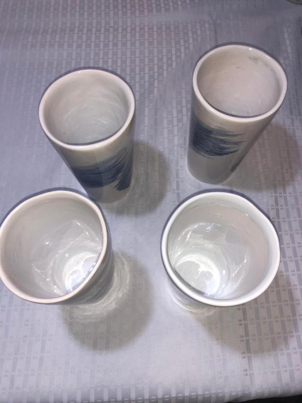 Bira Bardağı - El Yapımı Seramik - Dört Adet - 1