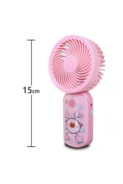 Mini USB Fan El Tipi Tek Kademeli Renkli Karakterli Vantilatör Soğutucu 15cm Mini Fan YS906 - 2