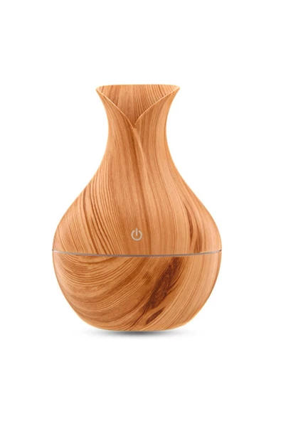 Mini Boy Uçucu Yağ Difüzör 200ml LED Aromaterapi Nemlendirici 15cm x 10cm A042 Açık Kahverengi