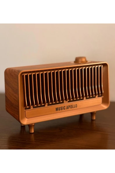 Yeni Nesil Retro Radyo Görünümlü Speaker USB TF AUX Bluetooth Vintage Müzik Kutusu Kahverengi B3 - 5