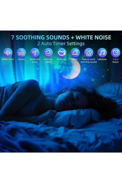 Astronot Projektör Bluetooth ve Uzaktan Kumandalı Gece Lambası Galaksi ve Yıldız Yansıtma MXS-003 - 5