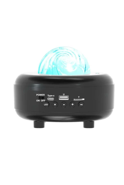 Galaksi Gökyüzü ve Yıldızları Yansıtan Gece Lambası Hoparlör LED Işıklı Bluetooth RGB CH-M27 - 4