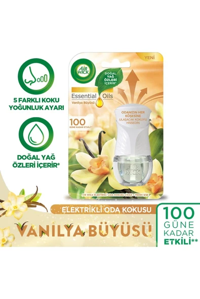 Elektrikli Oda Kokusu Kit Vanilya Büyüsü (Cihaz +Yedek Şişe) - Esansiyel Yağlar Içerir