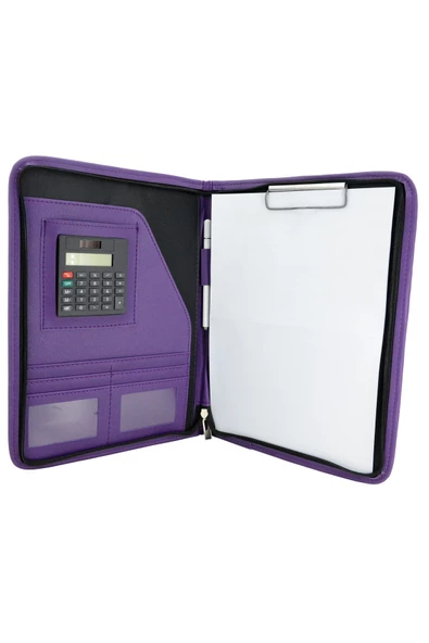 İş Portföyü Padfolio Organizer Fermuarlı Sekreterlik Dosya Hesap Makineli Kalem Bölmeli A4 Düzenleme - 4