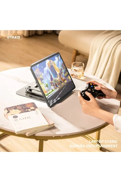 Tablet Bilgisayar Uyumlu Stant Açısı Ayarlanabilir Tutucu Tok Alüminyum RS-CP84S - 4