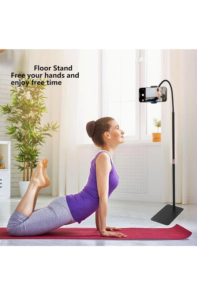 iPhone Uyumlu Telefon Tutucu Ayarlanabilir Zemin Standı Geniş Uyumluluk Telefon Stant 150cm LDR2 - 4