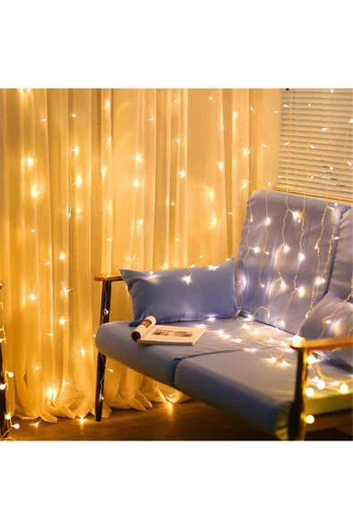 2 X 2 Metre 12 Saçak 180 Led Işık Zinciri Dekoratif Fişli Aydınlatma Ev Dekorasyonu Salon Süsleme - 5