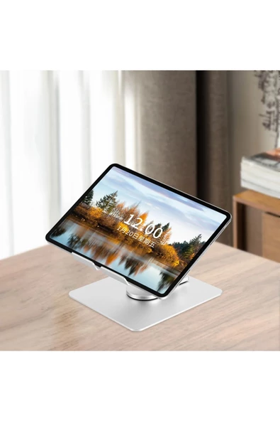 iPad ile Uyumlu Stant Yüksekliği Ayarlanabilir Tutucu Tok Alüminyum 10-17 inç Uyumlu H06 - 3
