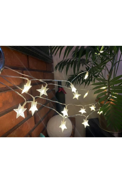 10 metre Led Işıklı 60'lı Yıldız Işık Zinciri Dekoratif Fişli Aydınlatma Ev Dekorasyonu Süsleme - 4