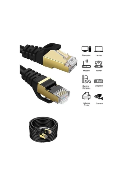10gbps 5 Metre Network Kablosu Cat 7 Siyah Renk Narita Ağ Kablosu - 3