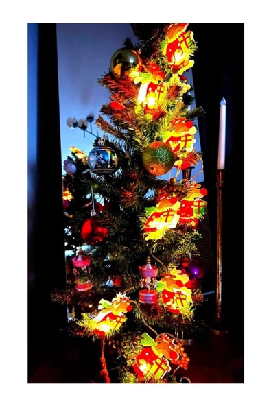 Pilli 2 Metre Noel Kıyafetli Geyikli Çok Amaçlı Led Dekoratif Aydınlatma Şeridi - 2