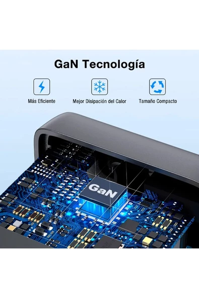 Gan65w Hızlı Şarj Cihazı 65w Çıkışlı Tablet Ve Telefon 2m Tip C Kablolu Şarj Aleti Gar322-eu - Resim 4