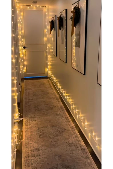 30 Metre Fişli Sarı Led Işık Noel Yılbaşı Ağacı Işığı Led Ampül Çam Ağacı Balkon Salon Süsleme