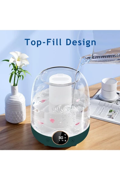 3 Litre Hacimli Humidifier Buhar Makinesi Nemlendirici Aroma Terapi Difüzörü 3000 Ml Kapasiteli - 2