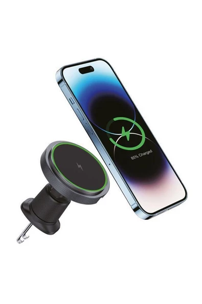 Magnetic 15W Kablosuz Araç İçi Cep Telefonu Şarj 2in1 Telefon Tutucu ve Şarj D12