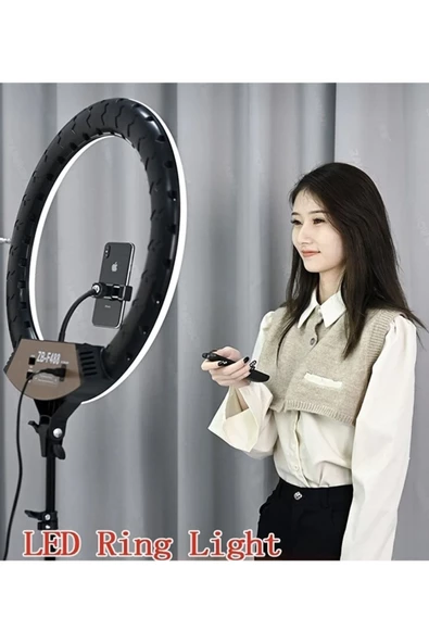 22 inch 56cm Aydınlatma Youtuber LED Halka Telefon Tutuculu Selfie/Yayıncı/Makyaj Işık ZB-F488 - 5