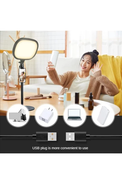 Led Aydınlatma Video ve Fotoğraf Çekimi için Sürekli Işık Youtuber Twich Yayın Işığı 23cm SY-039 - 7