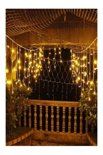 3 X 2 Metre 12 Saçak 216 Led Işık Zinciri Dekoratif Fişli Aydınlatma Ev Dekorasyonu Salon Süsleme - 6