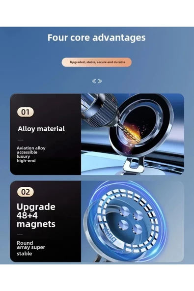 Manyetik Telefon Tutucu, Açısı Ayarlanabilir Süper Güçlü Mıknatıslı Telefon Tutucu UN-164 - 3