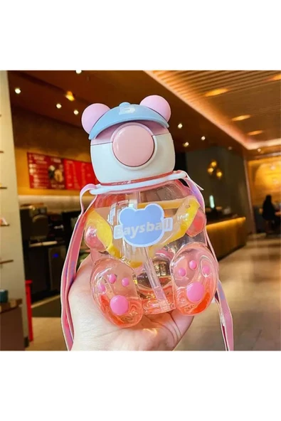 Su Matarası Boyun Askılı Suluk Renkli Çizgi Film ve Desenli Karakterler Çocuklara Özel 750ml CRK2